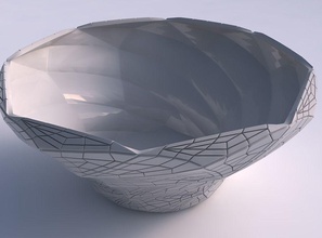 tigela largo torcido mosaico pratos casa decoração 3d print model - Mito3D