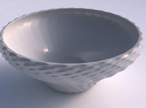 bowl wide twisted grid piramides house decor 3d print model - Mito3D