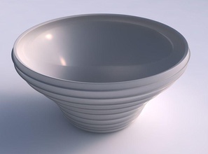 bowl wide twisted horizontal layers house decor 3d print model - Mito3D