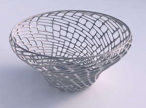 bowl wide twisted lattice tiles house decor 3d print model - Mito3D