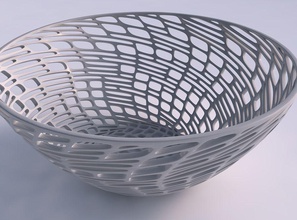 ciotola ampia twisted reticolo di piastrelle casa le arredamento 3d print model - Mito3D