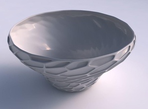 bowl wide twisted organic dents house decor 3d print model - Mito3D