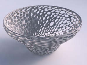 bowl wide twisted organic lattice thickness 2 house decor 3d print model - Mito3D