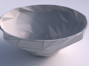 bowl wide twisted random triangle plates 2 house decor 3d print model - Mito3D