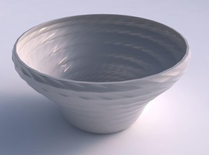 bowl wide twisted sections lines house decor 3d print model - Mito3D