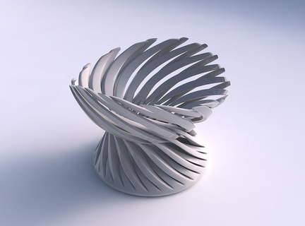 tigela Largo torcido afiado músculo estrutura esticado casa decoração 3d print model - Mito3D