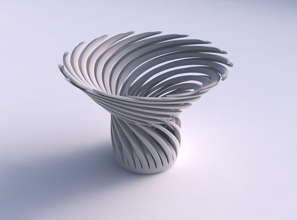 bowl wide twisted sharp muscle structure tapered house decor 3d print model - Mito3D