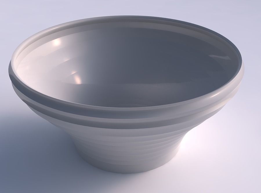 bowl wide twisted small horizontal sections house bowl wide  twisted  small horizontal sections house decor 3D print model - Mito3D