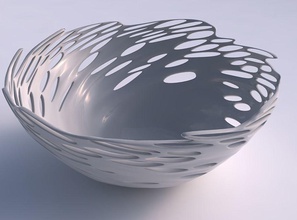 tigela grande torcida suave bolha de buracos a casa ampla decoração 3d print model - Mito3D