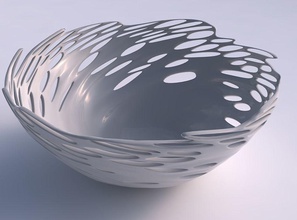 ciotola ampia twisted liscia bolla fori casa a che liscio bubble i arredamento 3d print model - Mito3D