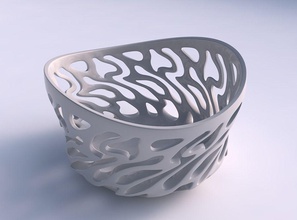 bowl wide twisted smooth cuts streched top house decor 3d print model - Mito3D