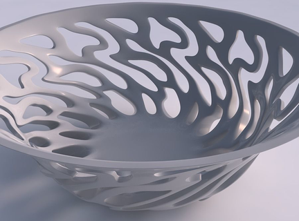 ciotola largo contorto liscio tagli conico Casa arredamento 3d print model - Mito3D