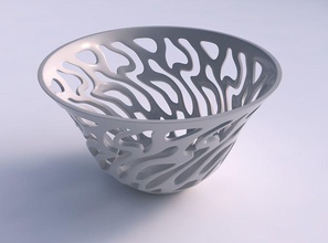 ciotola largo contorto liscio tagli conico casa arredamento 3d print model - Mito3D