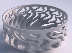 bowl wide twisted smooth cuts tapered 2 house decor 3d print model - Mito3D