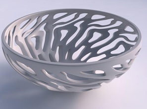 bowl wide twisted smooth cuts house decor 3d print model - Mito3D