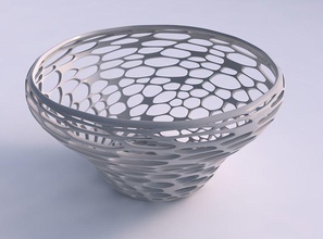 bowl wide twisted dense organic lattice house decor 3d print model - Mito3D