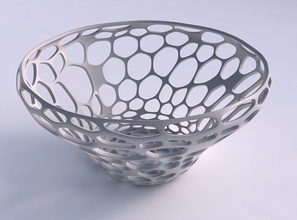 tigela grande torcida orgânica em forma de árvore a casa ampla lattice decoração 3d print model - Mito3D