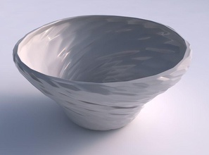 bowl wide twisted rocky bulges house decor 3d print model - Mito3D