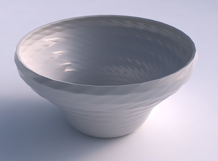 bowl wide twisted uniform polygons house decor 3d print model - Mito3D