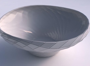 ciotola ampia twisted ondulate piastre a griglia casa arredamento 3d print model - Mito3D