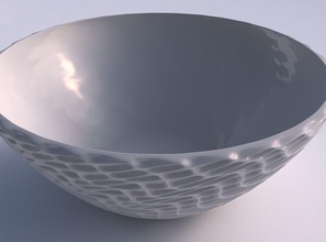 bowl wide wavy grid piramides house decor 3d print model - Mito3D