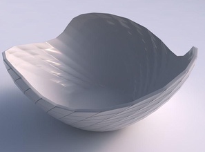 bowl wide wavy grid plates house decor 3d print model - Mito3D
