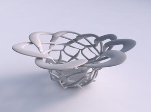 bowl widening interlacing lattice eccentric house decor 3d print model - Mito3D