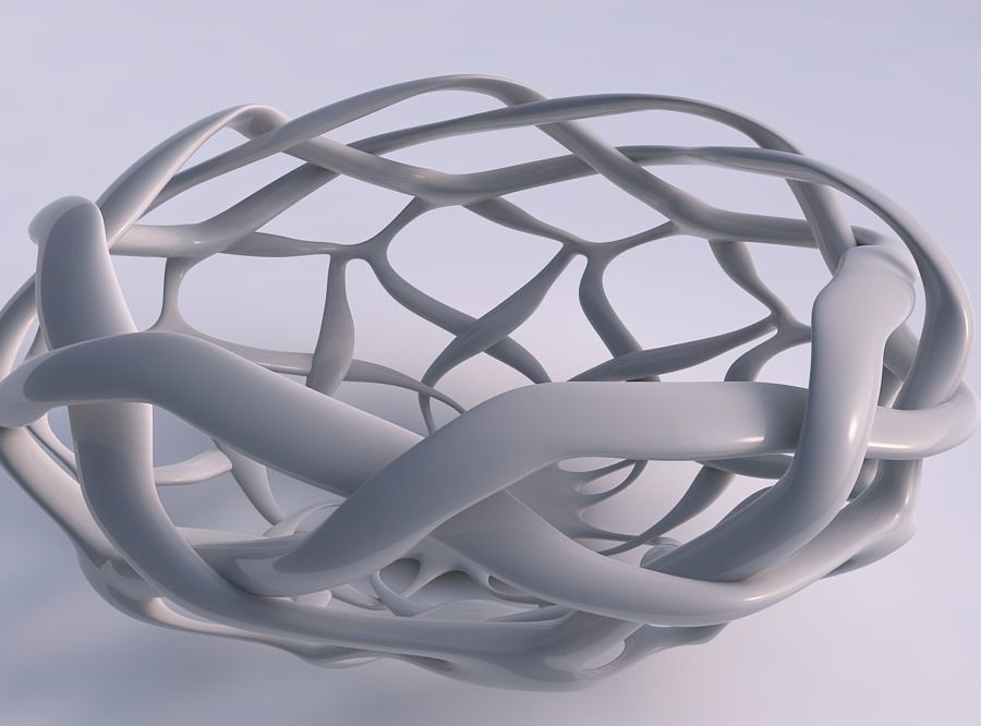 tazón de ampliación entrelazado celosía exprimido casa bol la el decoración 3D print model - Mito3D