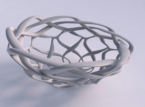 ciotola allargamento intreccio reticolo spremuto allungato angolo casa arredamento 3d print model - Mito3D