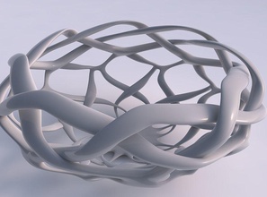 bowl widening interlacing lattice squeezed house decor 3d print model - Mito3D