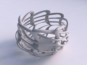 Schüssel Verbreiterung interlacing-Gitter verdreht verjüngte 2 Haus die interlacing Gitter twisted verjüngt werden Dekor 3d print model - Mito3D