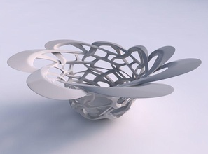 bowl widening interlacing sharp edged lattice eccentric house decor 3d print model - Mito3D