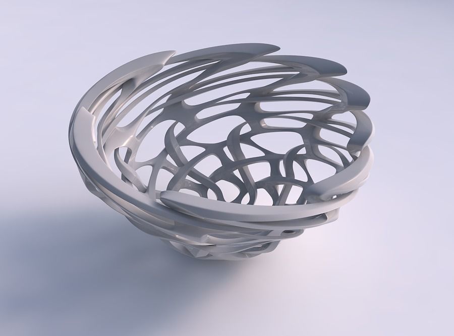 schüssel erweiterung interlacing scharf kantig gitter zuhälter up haus dekor 3D print model - Mito3D