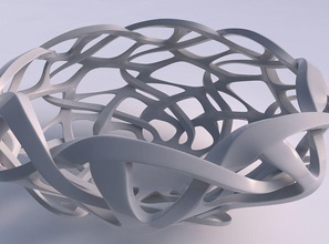 bowl widening interlacing sharp edged lattice squeezed house decor 3d print model - Mito3D