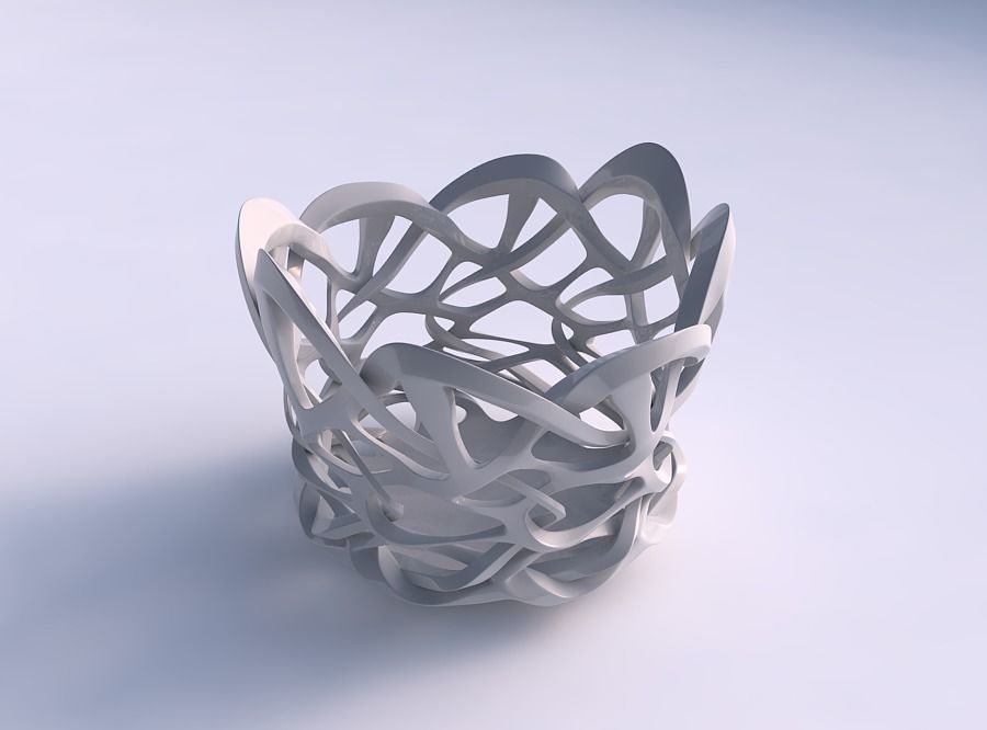 çanak genişleyen taramalı keskin kenarlı kafes gergin ev dekor 3D print model - Mito3D