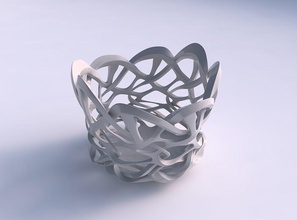 bowl widening interlacing sharp edged lattice streched house decor 3d print model - Mito3D