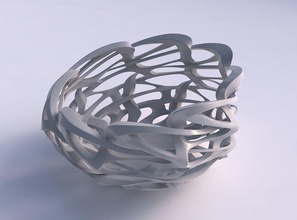 bowl widening interlacing sharp edged lattice streched top corner house decor 3d print model - Mito3D