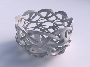 bowl widening interlacing sharp edged lattice tapered 2 house decor 3d print model - Mito3D