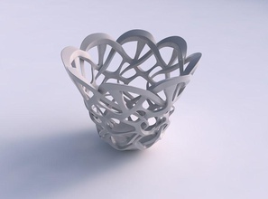 bowl widening interlacing sharp edged lattice tapered house decor 3d print model - Mito3D