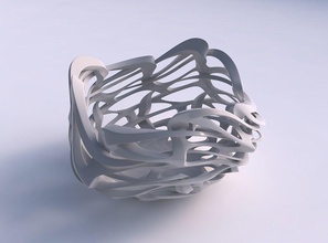 bowl widening interlacing sharp edged lattice twisted tapered 2 wavy house decor 3d print model - Mito3D