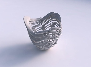 bowl widening interlacing sharp edged lattice twisted tapered wavy house decor 3d print model - Mito3D