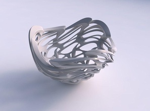 bowl widening interlacing sharp edged lattice twisted wavy house decor 3d print model - Mito3D