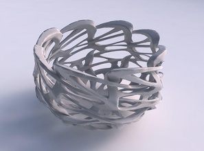 bowl widening interlacing sharp edged lattice wide middle house decor 3d print model - Mito3D