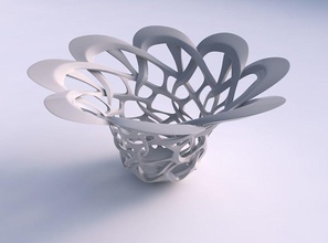 bowl widening interlacing sharp edged lattice widened top house decor 3d print model - Mito3D