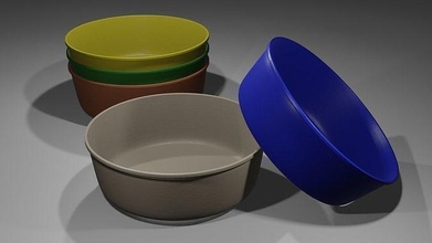 bowls plastic bowl colorful porcelain kitchen tool house dining 3d print model - Mito3D