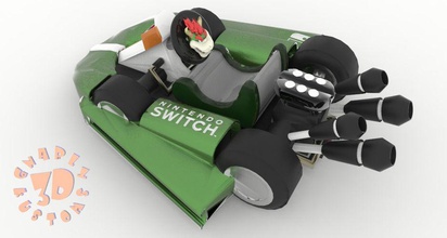 bowser kart nintendo commutateur joie manette jeux jouets 3d print model - Mito3D