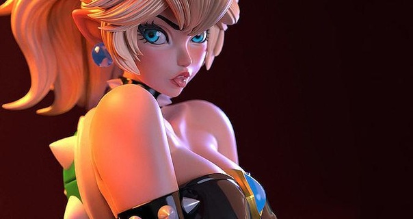 bowsette character esm bowsette art cosplay mario game character sculptures  3d print model - Mito3D