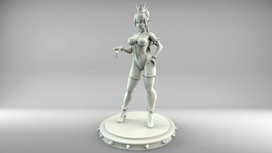 bowsette estátua nu figura mulher menina personagem escultura corpo erótico super mario jogos nintendo vídeo brinquedos 3d print model - Mito3D