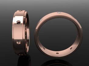 caixa diamante banda infinidade moda noivado anel size7 masculino fêmea mulheres joalheria gema tendências 3d print model - Mito3D