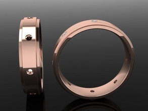 caixa diamante banda infinidade moda noivado anel size9 masculino fêmea mulheres joalheria 3d print model - Mito3D